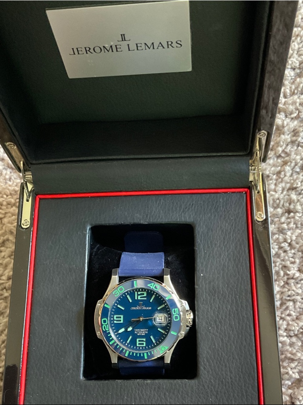 JEROME LEMARS automatic dive style men’s watch, like new, Swiss made